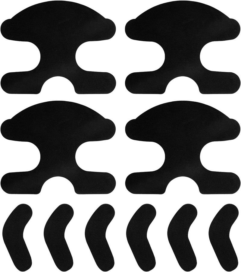 lasuroa 10pcs Ski Snowboard Boots Fitting Pads, EVA Self-Adhesive Snowboard Boots Narrowing Pads Ski Boot Ankle Wrap Pads J Bars Snowboard Boots to Reduce Heel Lift & Ankle Hurt(Black) - Image 1